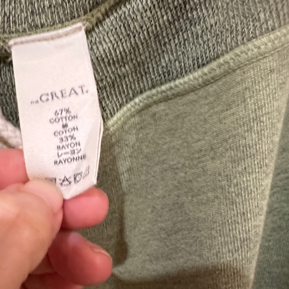 THE GREAT. Olive Cotton Blend Pants - Picture 3 of 3